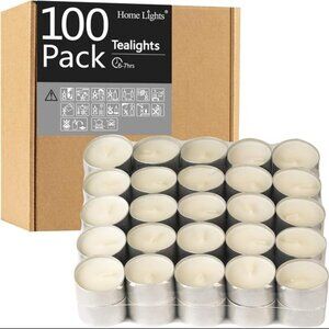 Unscented White Tealight Candles-100 Pack,6 to7 Hour Burn Time Smokeless Candles